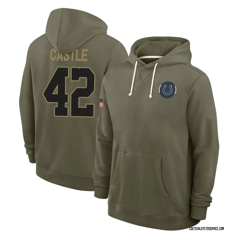 Men's Anderson Castle Indianapolis Colts Olive 2025 Salute to Service Hoodie