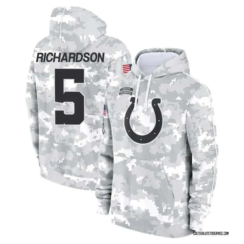 Men's Anthony Richardson Indianapolis Colts Camo Arctic 2024 Salute to Service Club Fleece Pullover Hoodie