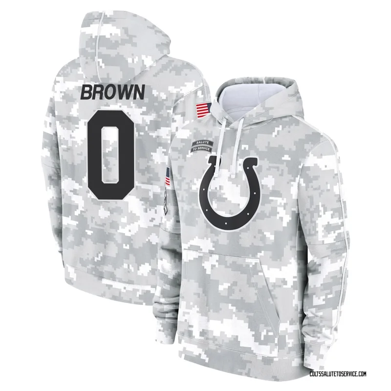 Men's Austin Brown Indianapolis Colts Camo Arctic 2024 Salute to Service Club Fleece Pullover Hoodie