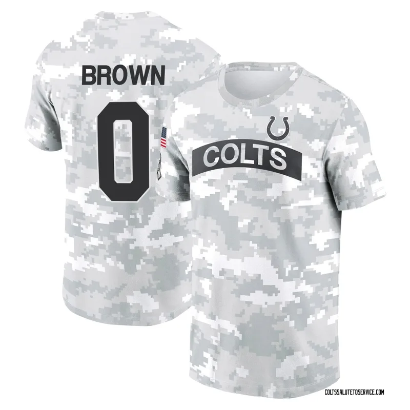Men's Austin Brown Indianapolis Colts Camo Arctic 2024 Salute to Service Performance T-Shirt