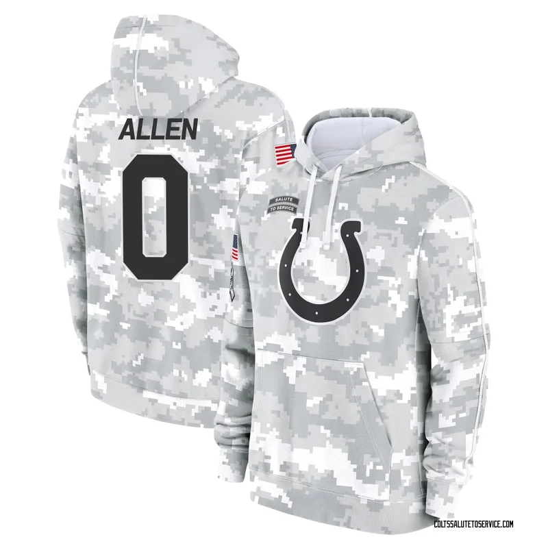Men's CJ Allen Indianapolis Colts Camo Arctic 2024 Salute to Service Club Fleece Pullover Hoodie
