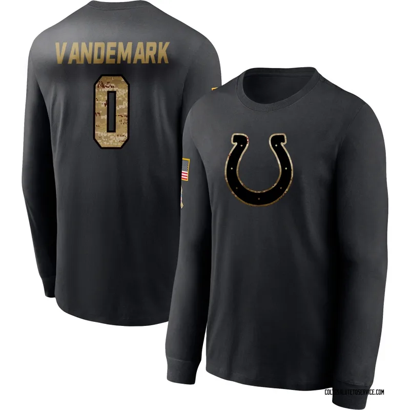 Men's Geno VanDeMark Indianapolis Colts Black 2020 Salute To Service Sideline Performance Long Sleeve T-Shirt
