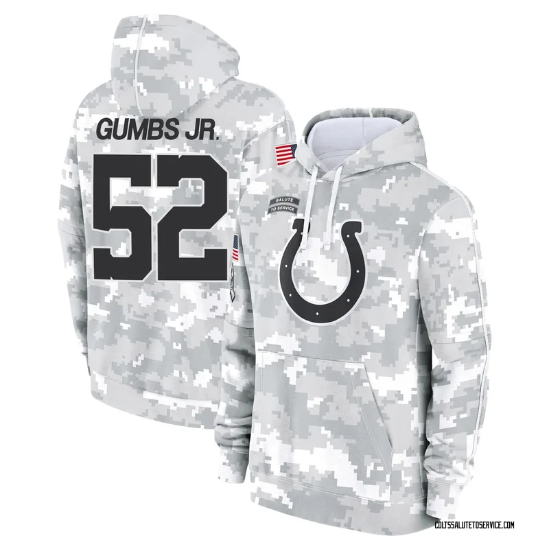 Men's George Gumbs Jr. Indianapolis Colts Camo Arctic 2024 Salute to Service Club Fleece Pullover Hoodie