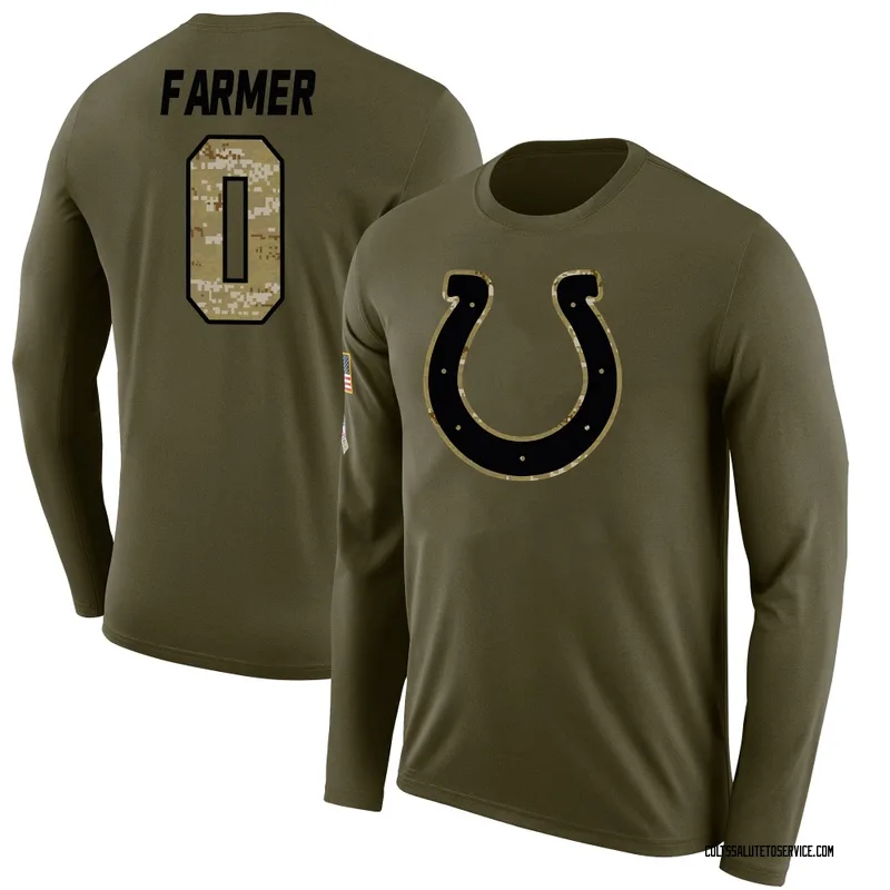 Men's Jalen Farmer Indianapolis Colts Legend Olive Salute to Service Sideline Long Sleeve T-Shirt