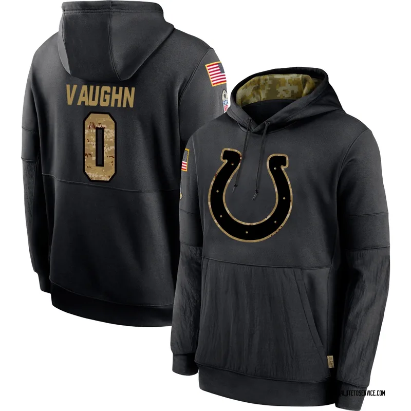 Men's Jordon Vaughn Indianapolis Colts Black 2020 Salute to Service Sideline Performance Pullover Hoodie