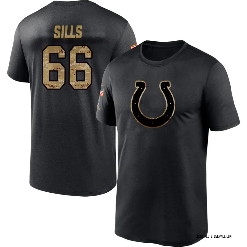 Men's Josh Sills Indianapolis Colts Black 2020 Salute To Service Performance T-Shirt