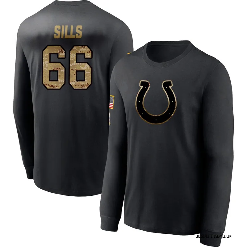 Men's Josh Sills Indianapolis Colts Black 2020 Salute To Service Sideline Performance Long Sleeve T-Shirt