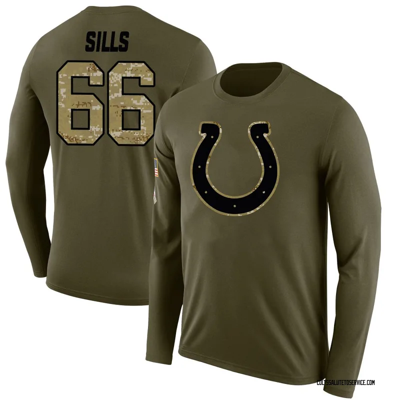 Men's Josh Sills Indianapolis Colts Legend Olive Salute to Service Sideline Long Sleeve T-Shirt