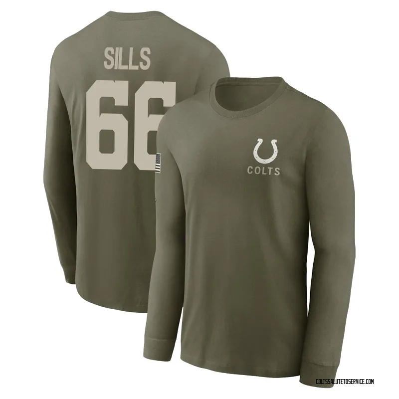Men's Josh Sills Indianapolis Colts Olive 2025 Salute to Service Sideline Long Sleeve T-Shirt