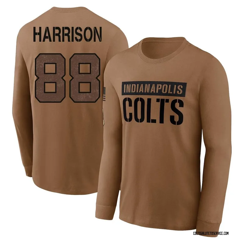 Men's Marvin Harrison Indianapolis Colts Brown 2023 Salute To Service Long Sleeve T-Shirt