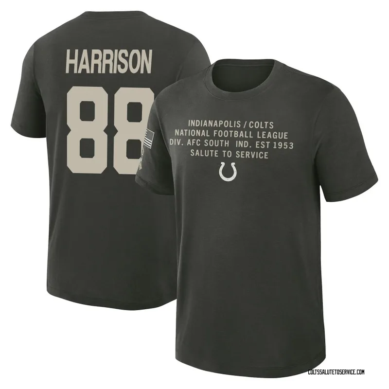 Men's Marvin Harrison Indianapolis Colts Green Dark/ 2025 Salute to Service Sideline Slub T-Shirt