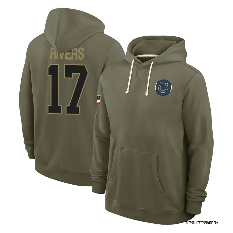 Men's Philip Rivers Indianapolis Colts Olive 2025 Salute to Service Hoodie