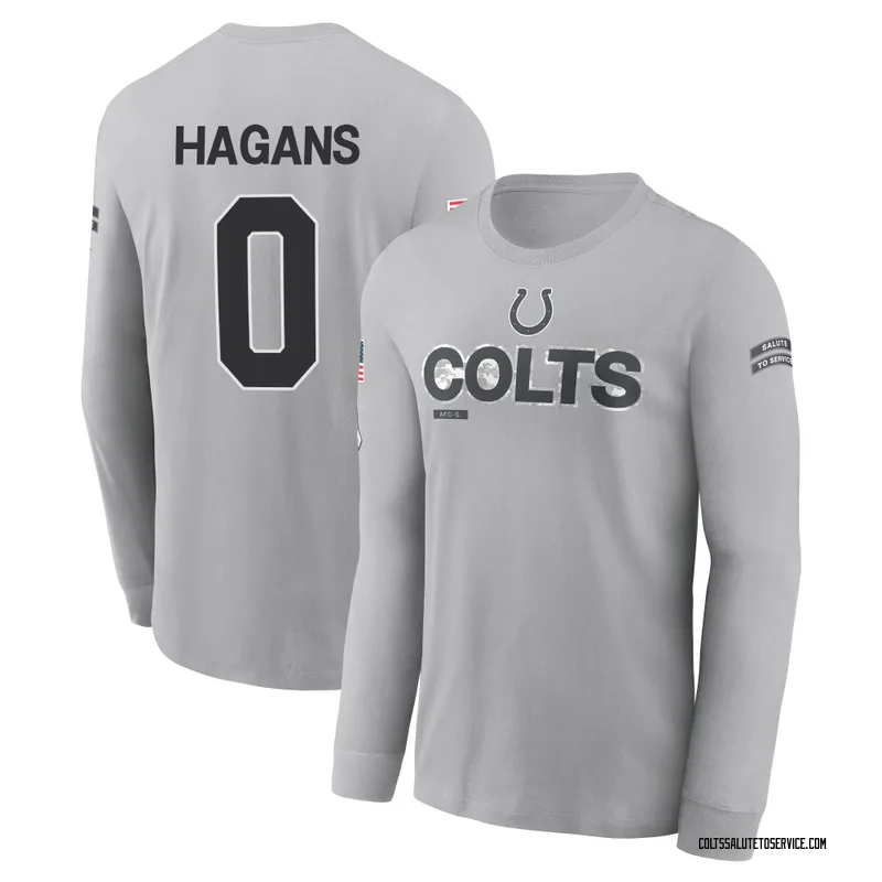 Men's Sahmir Hagans Indianapolis Colts Gray 2024 Salute to Service Long Sleeve T-Shirt