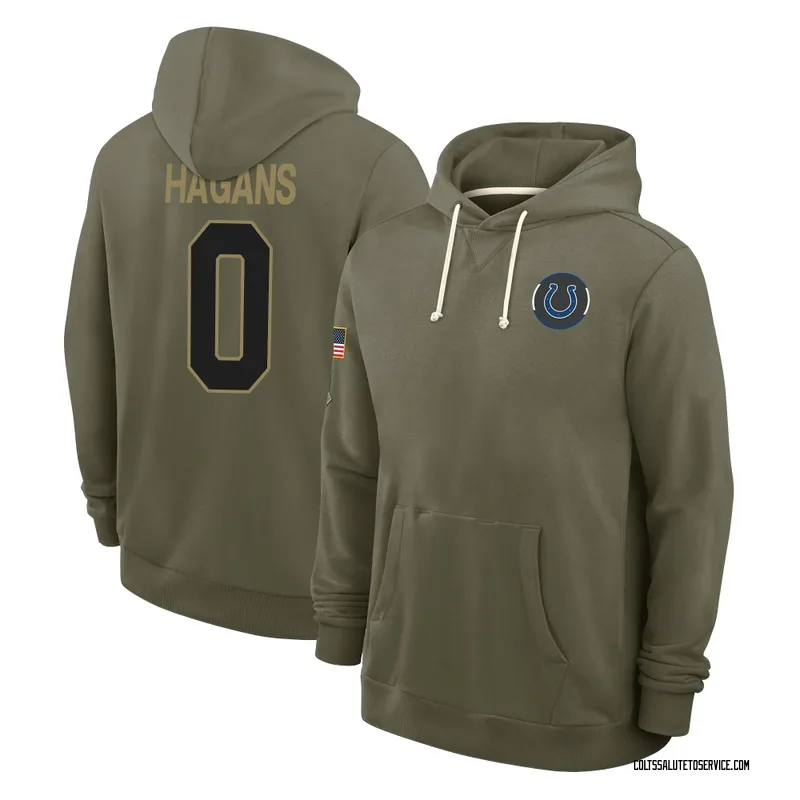 Men's Sahmir Hagans Indianapolis Colts Olive 2025 Salute to Service Hoodie