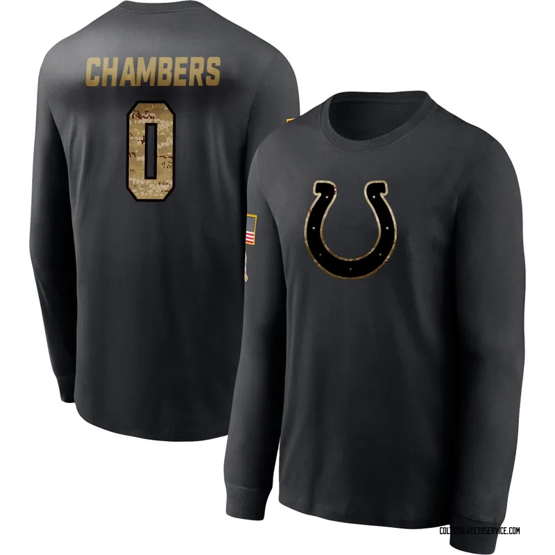 Men's Tahj Chambers Indianapolis Colts Black 2020 Salute To Service Sideline Performance Long Sleeve T-Shirt