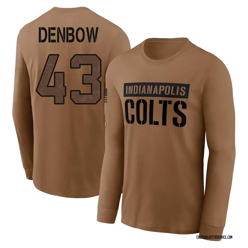 Men's Trevor Denbow Indianapolis Colts Brown 2023 Salute To Service Long Sleeve T-Shirt