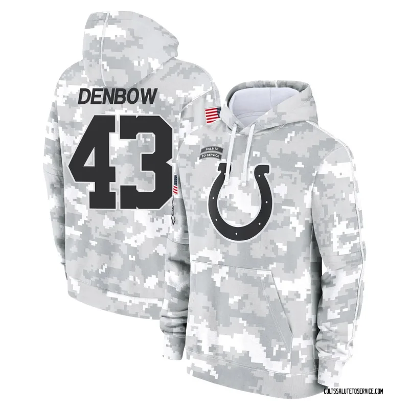 Men's Trevor Denbow Indianapolis Colts Camo Arctic 2024 Salute to Service Club Fleece Pullover Hoodie