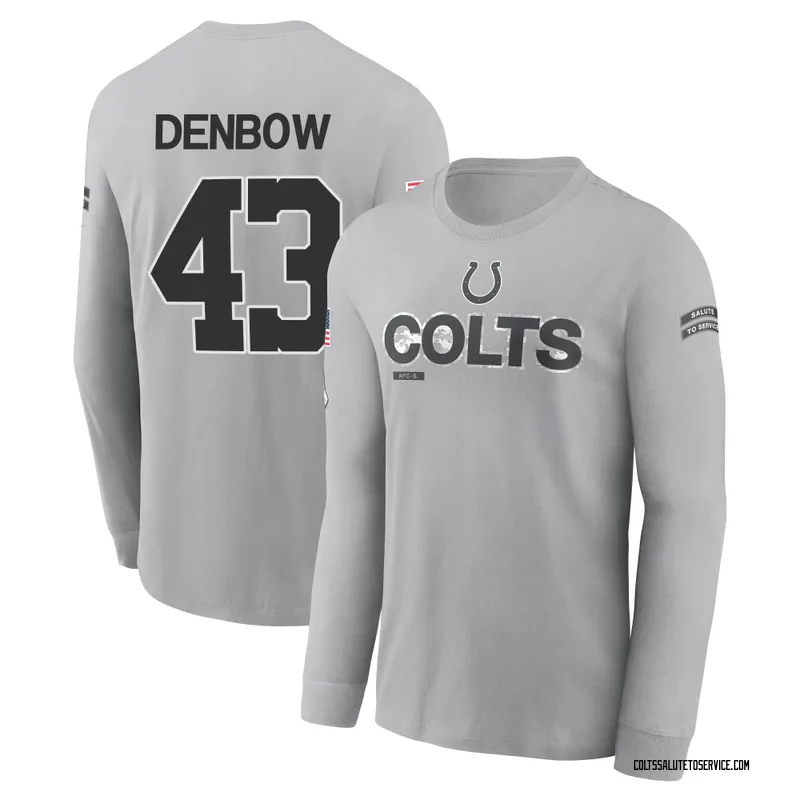 Men's Trevor Denbow Indianapolis Colts Gray 2024 Salute to Service Long Sleeve T-Shirt