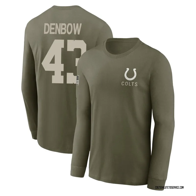 Men's Trevor Denbow Indianapolis Colts Olive 2025 Salute to Service Sideline Long Sleeve T-Shirt