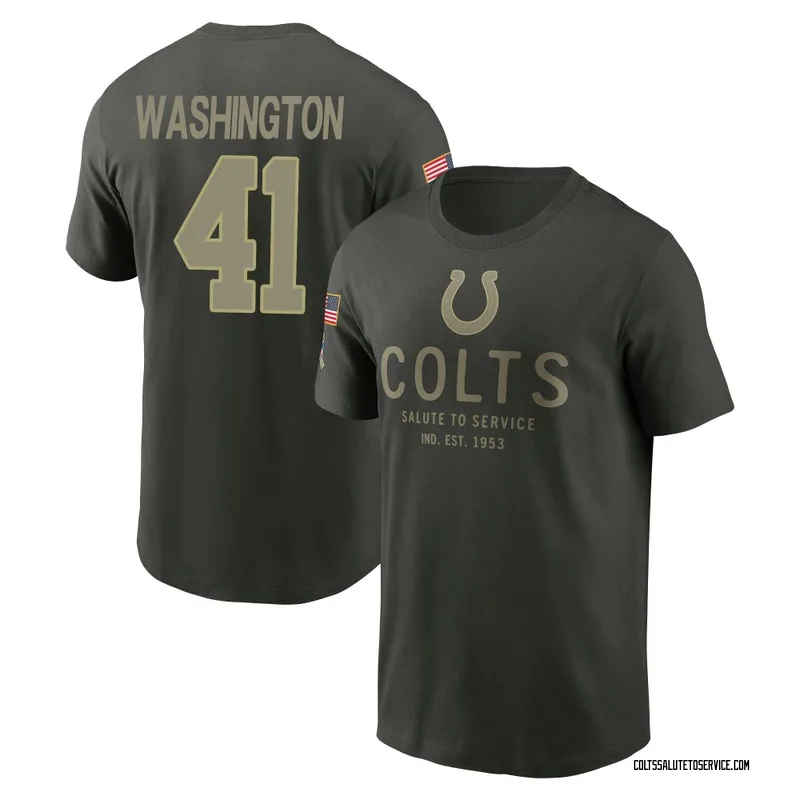 Men's Trey Washington Indianapolis Colts Green Forest/ 2025 Salute to Service Sideline Primary Edge T-Shirt