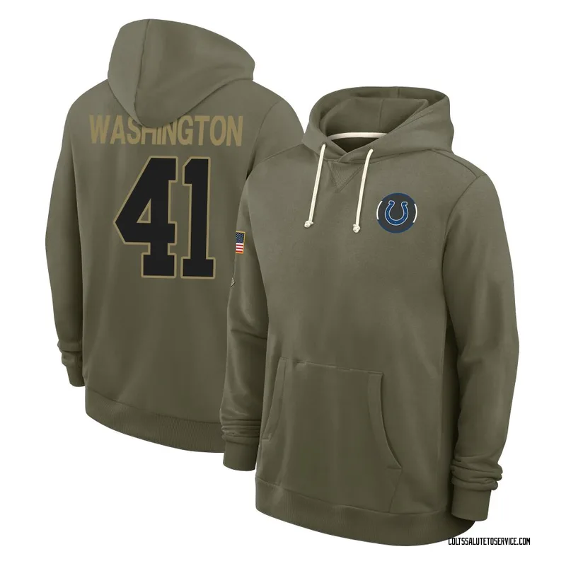 Men's Trey Washington Indianapolis Colts Olive 2025 Salute to Service Hoodie