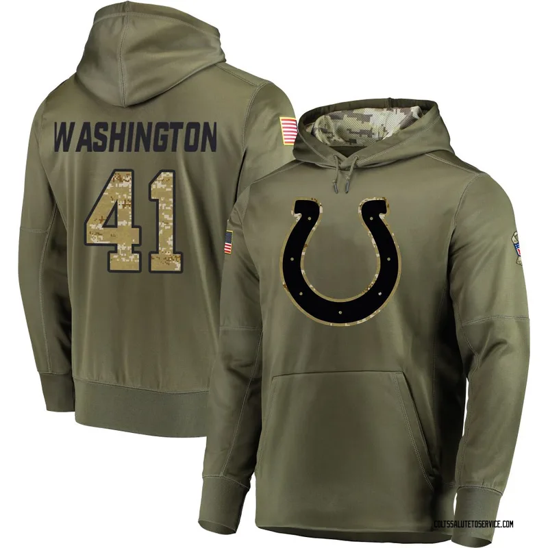 Men's Trey Washington Indianapolis Colts Olive Salute to Service Pullover Hoodie