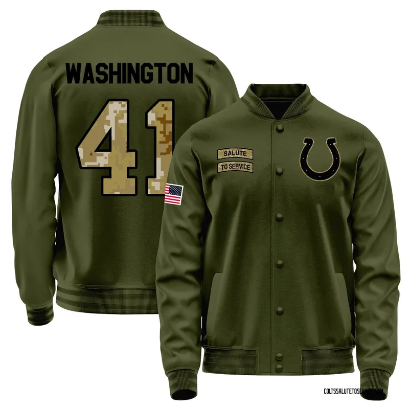 Men's Trey Washington Indianapolis Colts Olive Salute to Service Sideline Performance Jacket