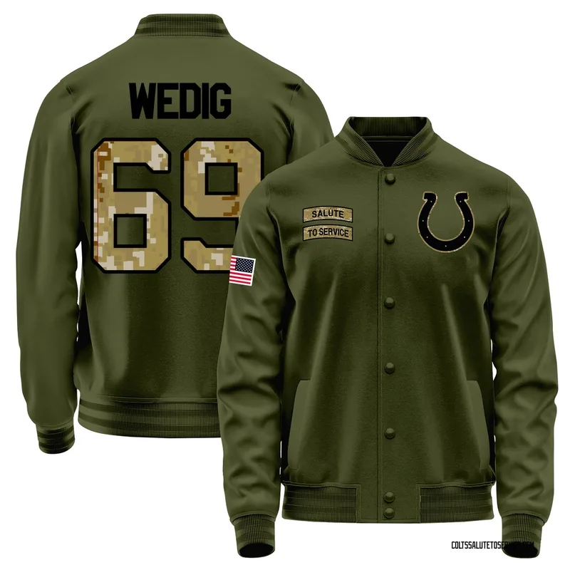 Men's Trey Wedig Indianapolis Colts Olive Salute to Service Sideline Performance Jacket