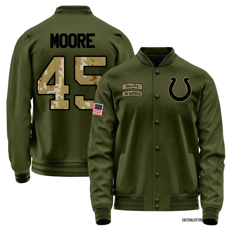 Men's Tyler Moore Indianapolis Colts Olive Salute to Service Sideline Performance Jacket