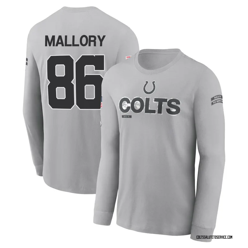 Men's Will Mallory Indianapolis Colts Gray 2024 Salute to Service Long Sleeve T-Shirt