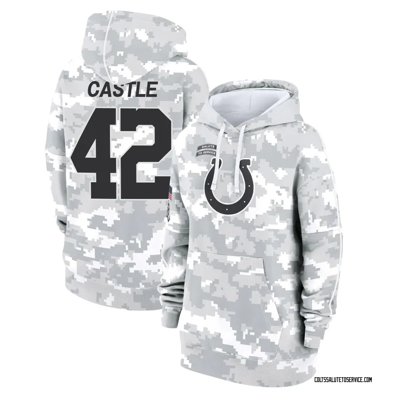 Women's Anderson Castle Indianapolis Colts Camo Arctic 2024 Salute to Service Club Fleece Pullover Hoodie