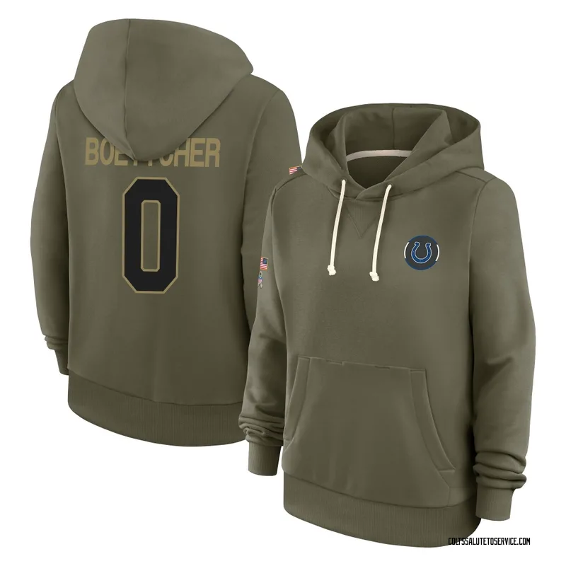 Women's Bryce Boettcher Indianapolis Colts Olive 2025 Salute to Service Hoodie