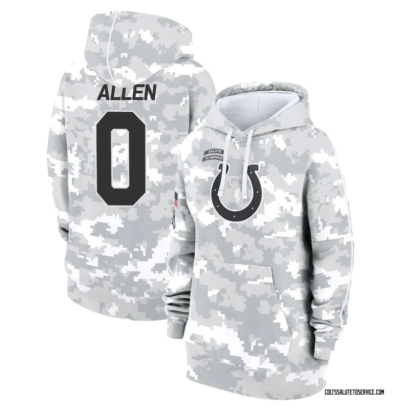 Women's CJ Allen Indianapolis Colts Camo Arctic 2024 Salute to Service Club Fleece Pullover Hoodie