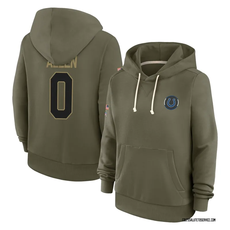 Women's CJ Allen Indianapolis Colts Olive 2025 Salute to Service Hoodie
