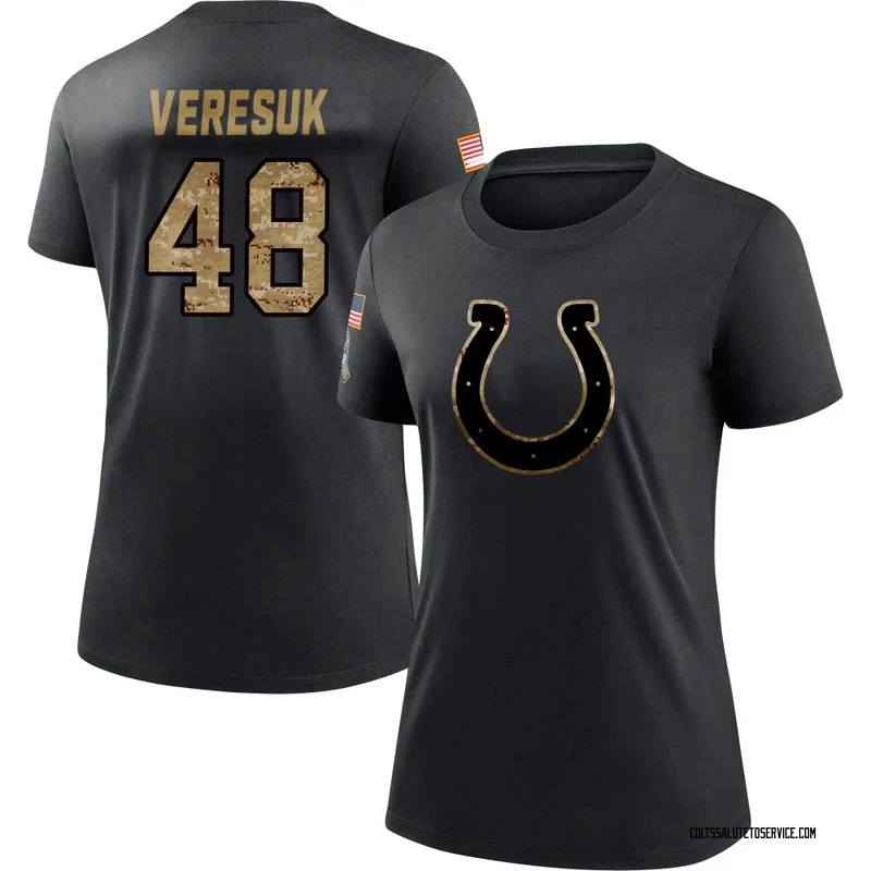 Women's Devin Veresuk Indianapolis Colts Black 2020 Salute To Service Performance T-Shirt