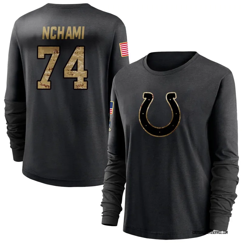 Women's Durell Nchami Indianapolis Colts Black 2020 Salute To Service Sideline Performance Long Sleeve T-Shirt