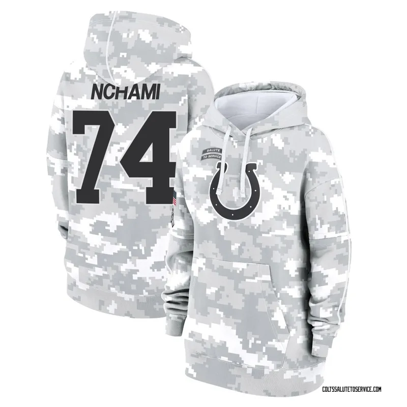 Women's Durell Nchami Indianapolis Colts Camo Arctic 2024 Salute to Service Club Fleece Pullover Hoodie