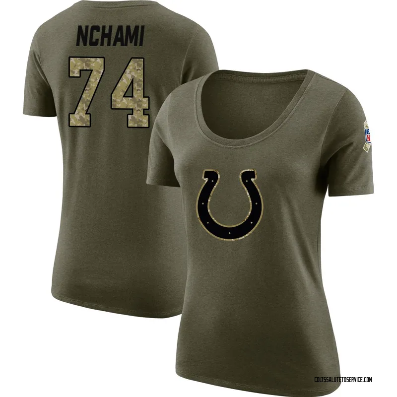 Women's Durell Nchami Indianapolis Colts Legend Olive Salute to Service Scoop Neck T-Shirt