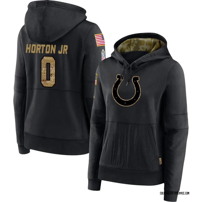 Women's EJ Horton Jr. Indianapolis Colts Black 2020 Salute to Service Sideline Performance Pullover Hoodie