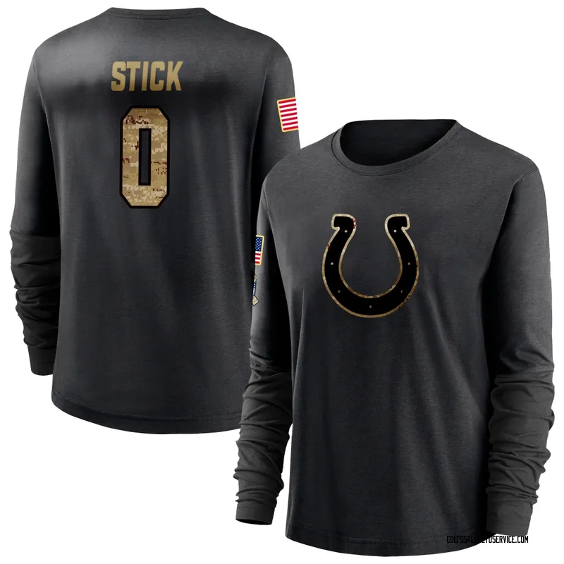 Women's Easton Stick Indianapolis Colts Black 2020 Salute To Service Sideline Performance Long Sleeve T-Shirt