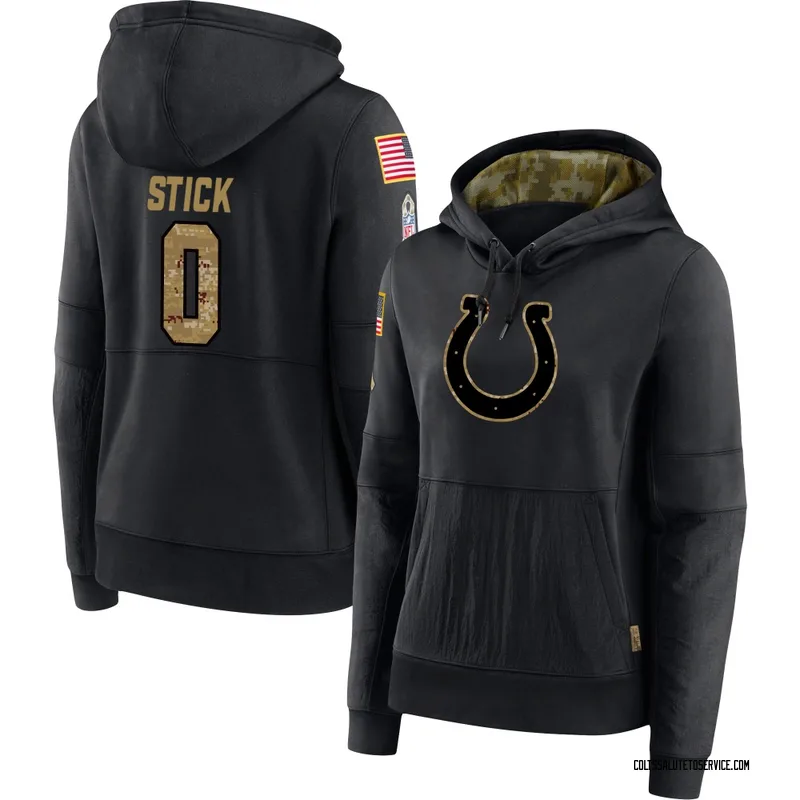 Women's Easton Stick Indianapolis Colts Black 2020 Salute to Service Sideline Performance Pullover Hoodie