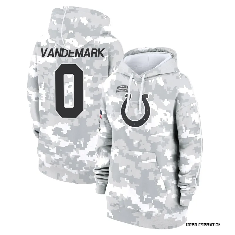 Women's Geno VanDeMark Indianapolis Colts Camo Arctic 2024 Salute to Service Club Fleece Pullover Hoodie