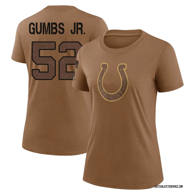 Women's George Gumbs Jr. Indianapolis Colts Legend Brown 2023 Salute To Service Performance T-Shirt
