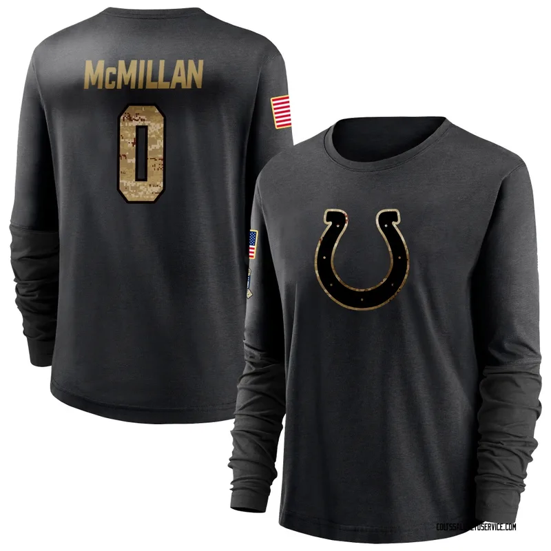 Women's Jai'Onte' McMillan Indianapolis Colts Black 2020 Salute To Service Sideline Performance Long Sleeve T-Shirt