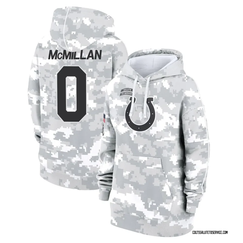Women's Jai'Onte' McMillan Indianapolis Colts Camo Arctic 2024 Salute to Service Club Fleece Pullover Hoodie
