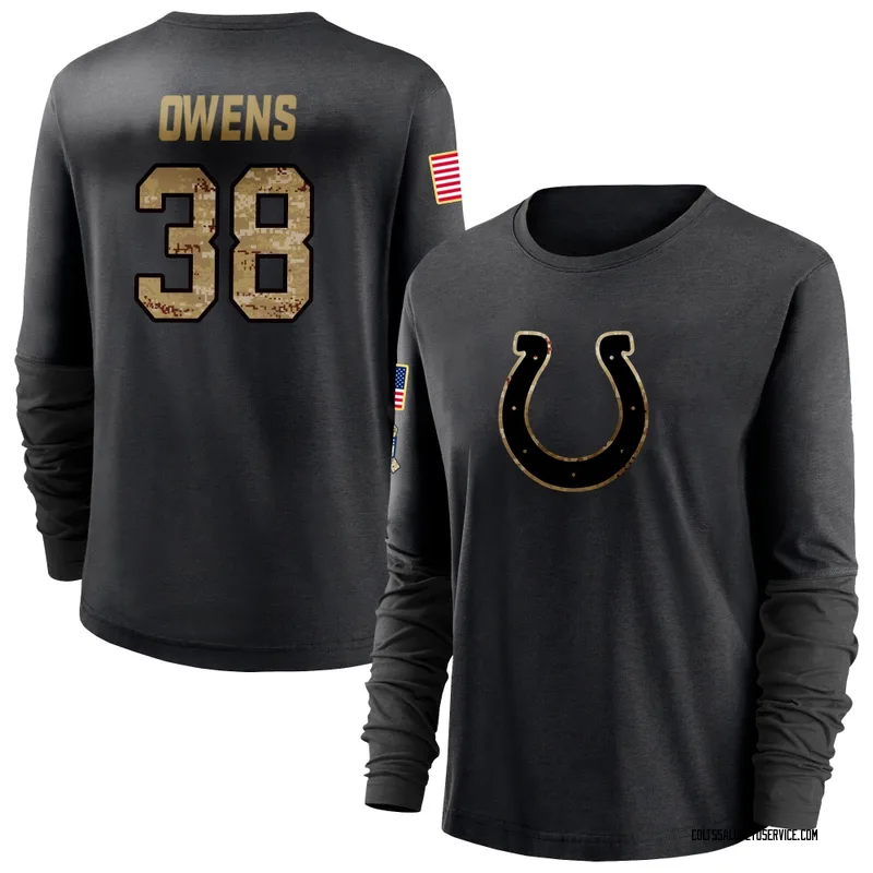 Women's Jonathan Owens Indianapolis Colts Black 2020 Salute To Service Sideline Performance Long Sleeve T-Shirt