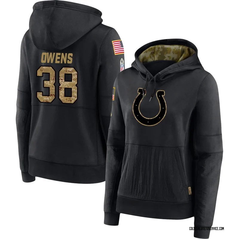 Women's Jonathan Owens Indianapolis Colts Black 2020 Salute to Service Sideline Performance Pullover Hoodie