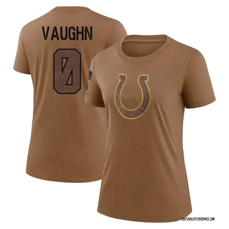 Women's Jordon Vaughn Indianapolis Colts Legend Brown 2023 Salute To Service Performance T-Shirt