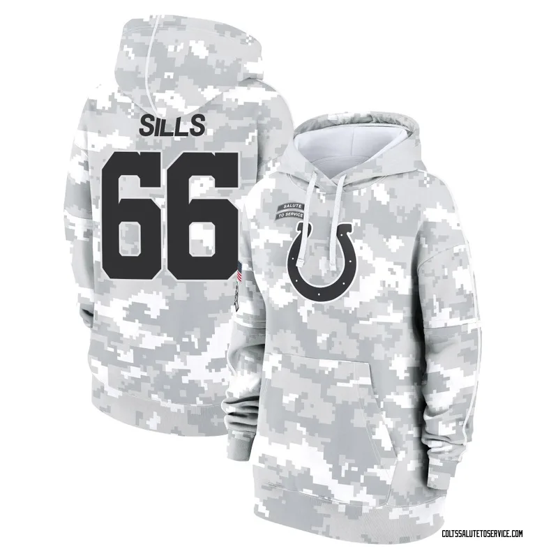 Women's Josh Sills Indianapolis Colts Camo Arctic 2024 Salute to Service Club Fleece Pullover Hoodie