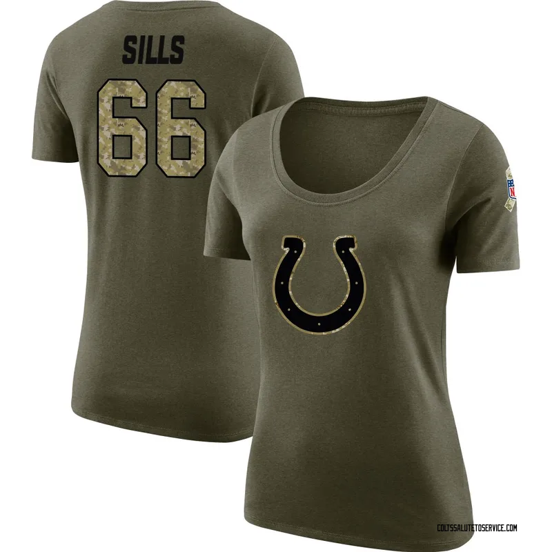 Women's Josh Sills Indianapolis Colts Legend Olive Salute to Service Scoop Neck T-Shirt